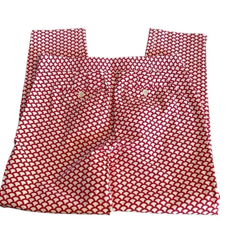Talbots Red And Cream Pattern Pants - Size 8 - image 2